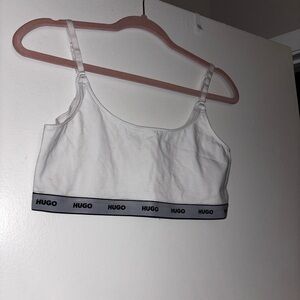HUGO White Bralette with Black Trim